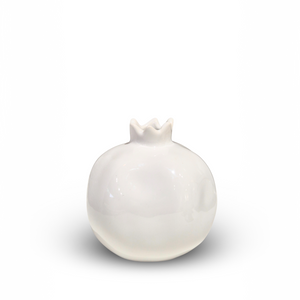 Ceramic Pomegranate Vase | White Glaze