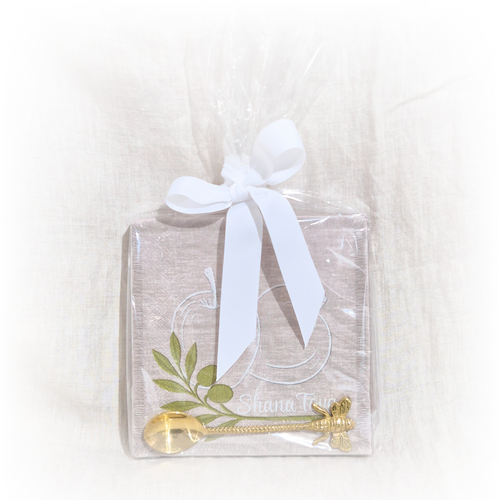 Apple Napkin × Bee Dip Spoon | Rosh Hashanah Gift Pack