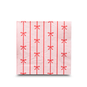 Red Bow Disposable Lunch Napkins | Set-of-20