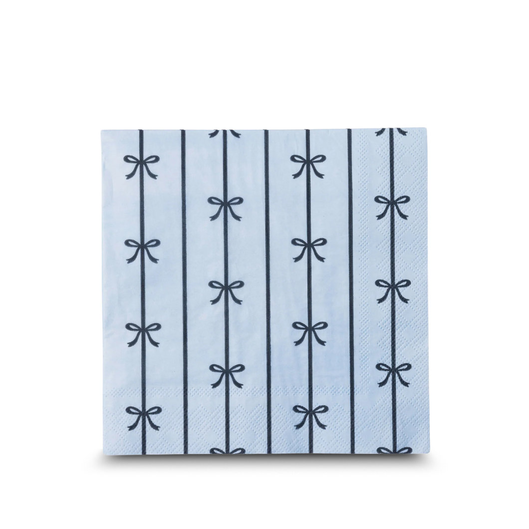 Blue Bow Disposable Lunch Napkins | Set-of-20