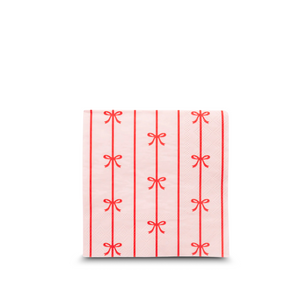 Red Bow Disposable Cocktail Napkins | Set-of-20