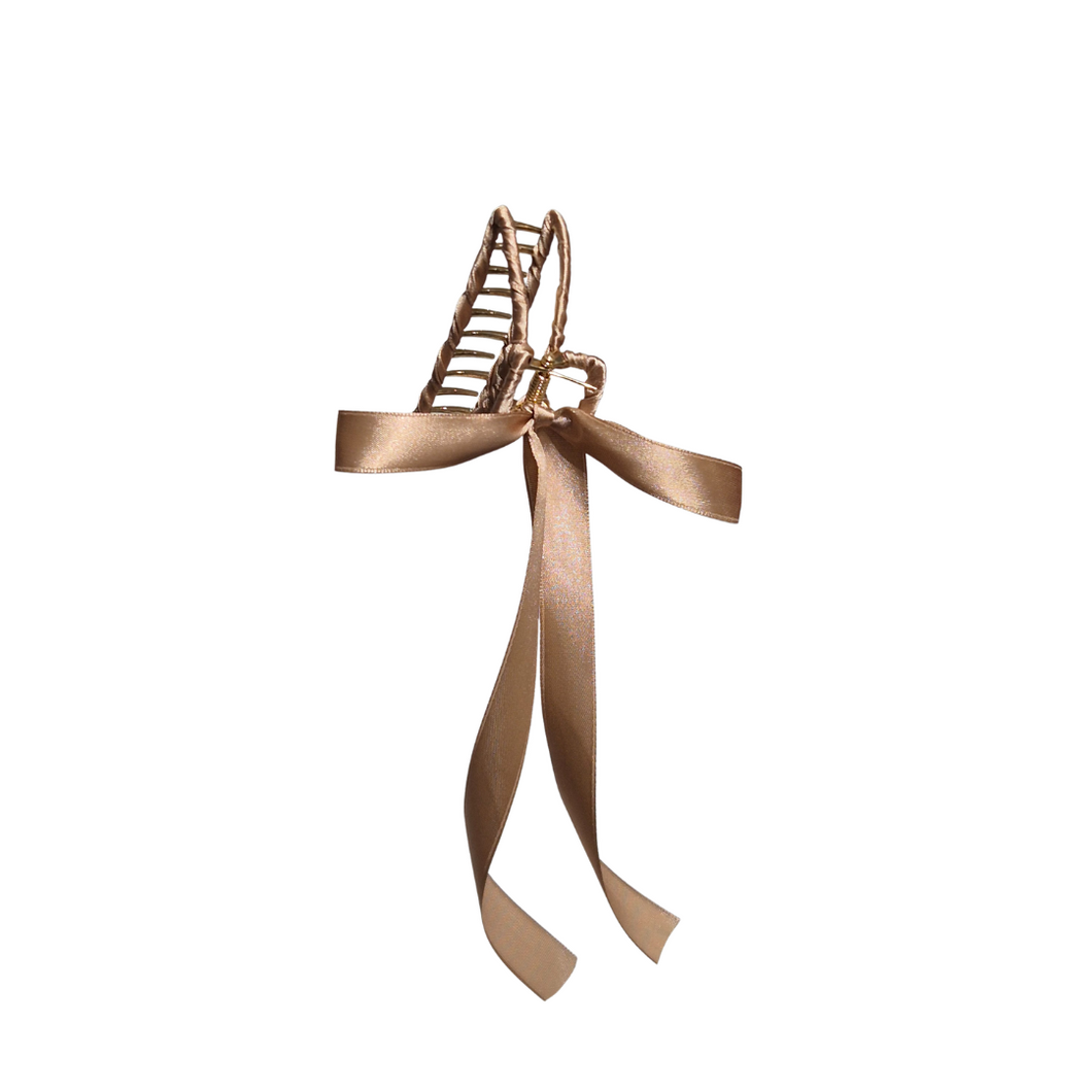 Bronze Bow Hair Claw Clip