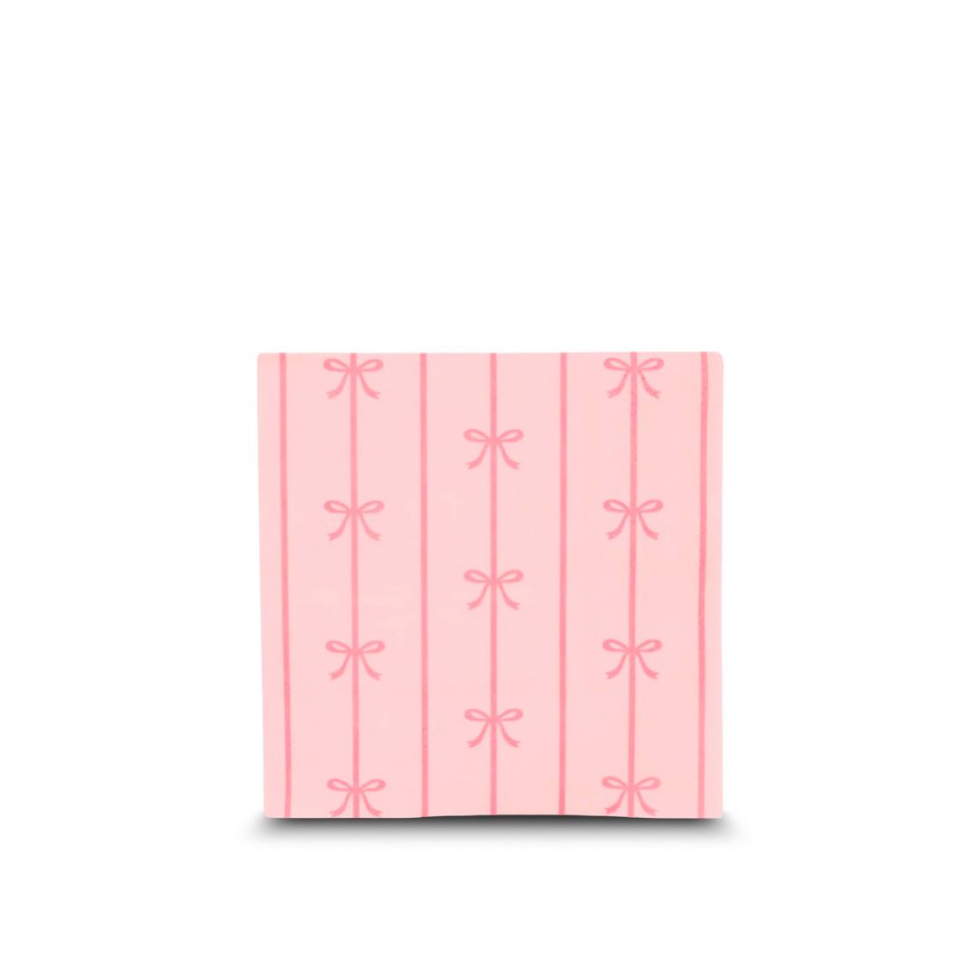 Pink Bow Disposable Cocktail Napkins | Set-of-20