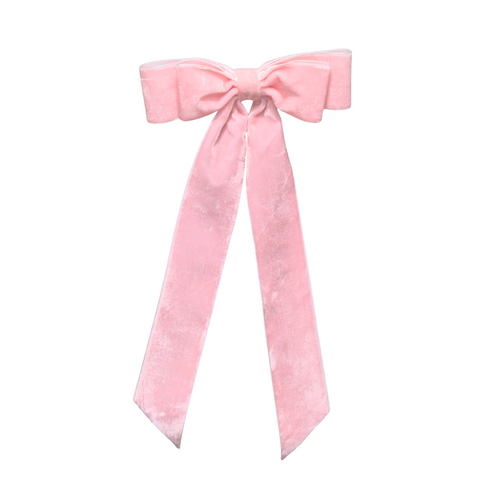 Bow Barrette Hair Clip | Pink Velvet