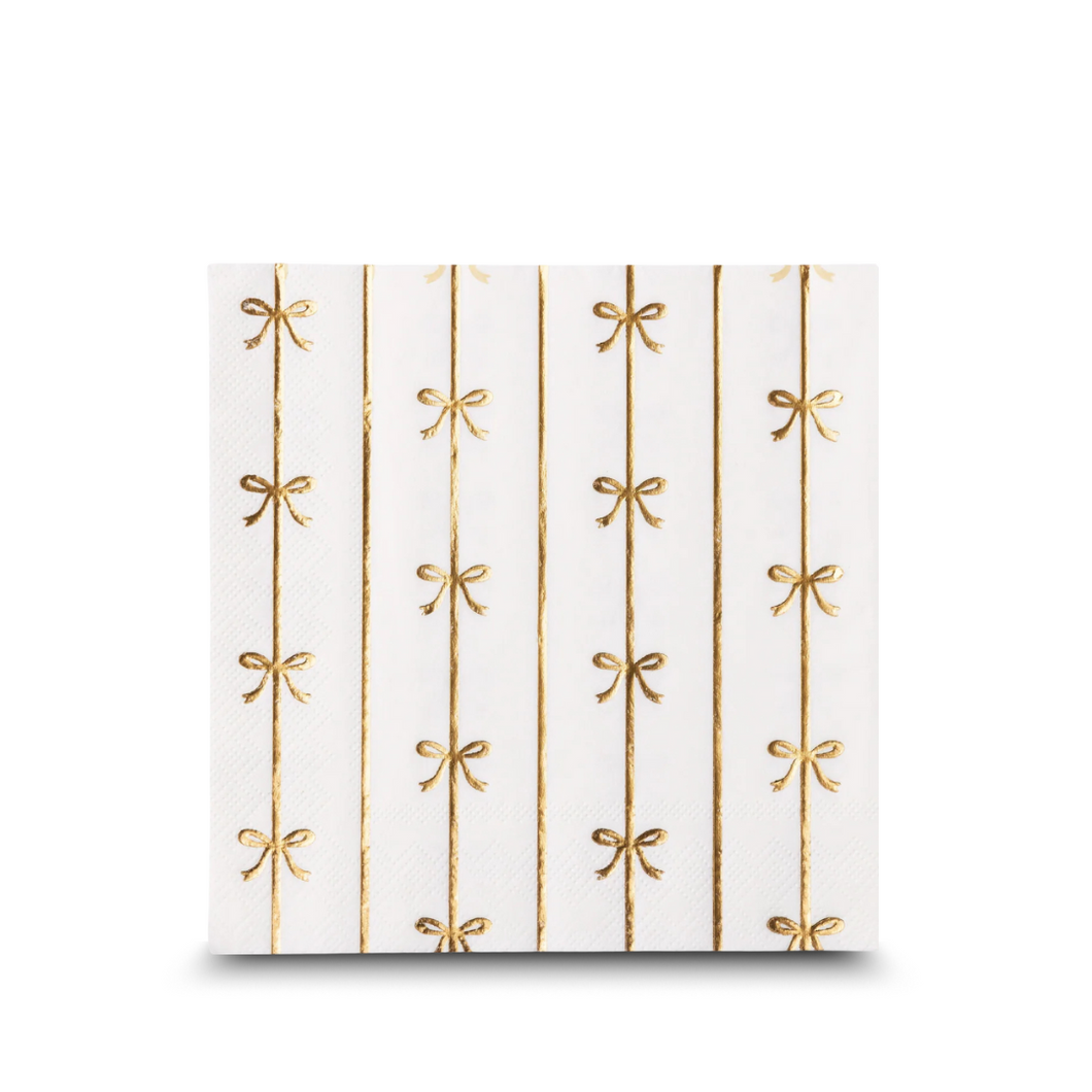 Gold Bow Disposable Lunch Napkins | Set-of-20