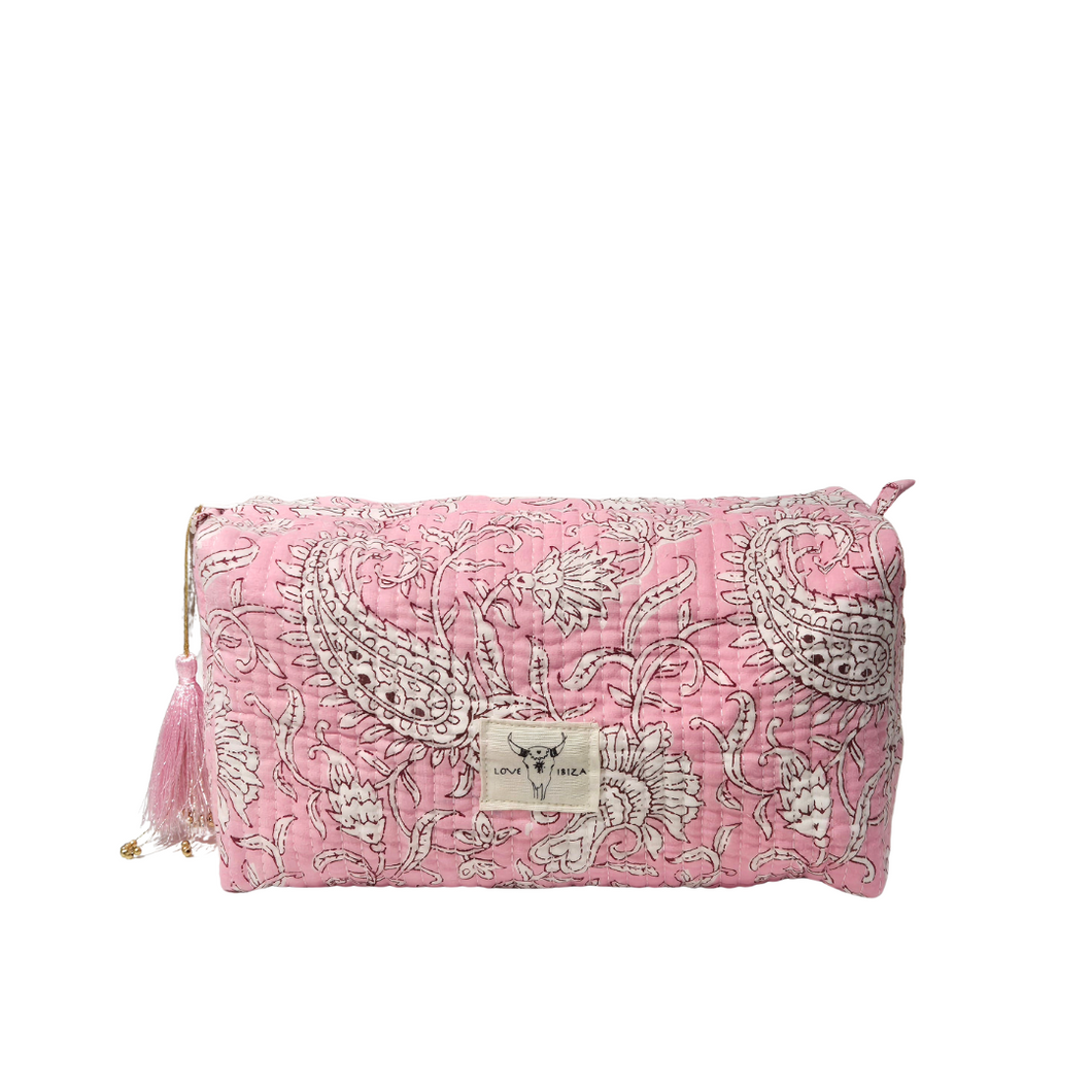 Quilted Toiletry & Makeup Pouch | Paisley