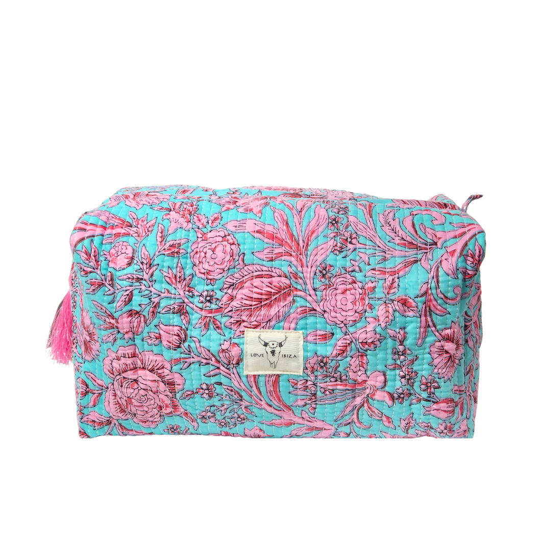 Quilted Toiletry & Cosmetic Pouch | Rose