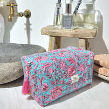 Quilted Toiletry & Cosmetic Pouch | Rose