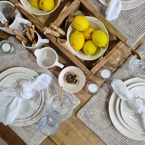 Handwoven Rectangular Rattan Placemat | White Wash Finish