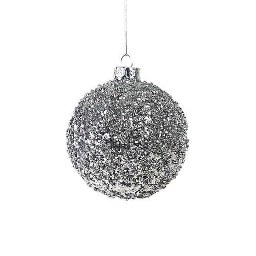 Jeremiah Glass Bauble - Silver Beads