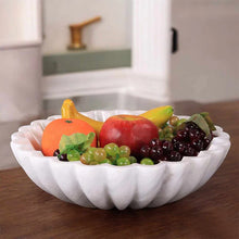 Scalloped Marble Fruit Bowl