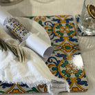 Sicilian Style Cork Placemat for xmas placemats 2023, angle view