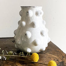Carron Parris - Mademoiselle White Ceramic Bubble Vase,  with flowers