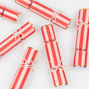 Pearly Striped Christmas Crackers | Pack of 6