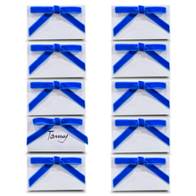 Electric Blue Velvet Bow Name Cards | Set-of-10