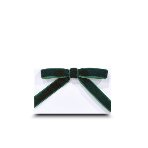 Green Velvet Bow Name Cards | Set-of-10