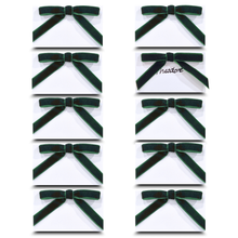 Green Velvet Bow Name Cards | Set-of-10