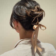 Bronze Ribbon Bow Hair Claw Clip