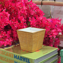 Large Amber Cachepot Candle | Rattan Print