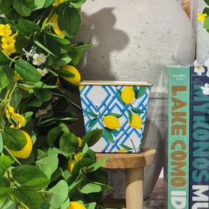 Large Amber Cachepot Candle | Lemon