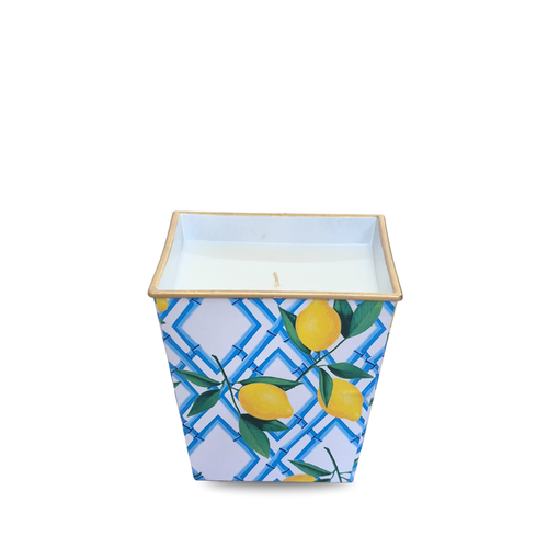 Large Amber Cachepot Candle | Lemon