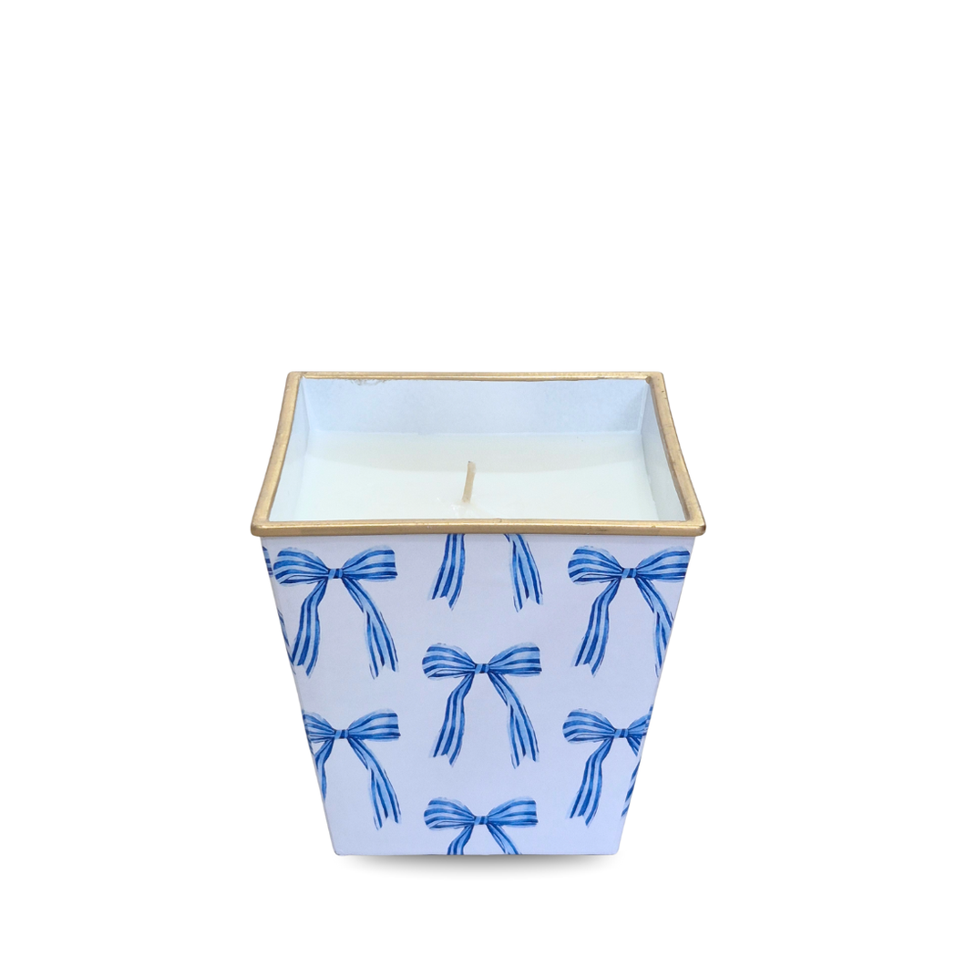 Large Amber Cachepot Candle | Hamptons Bow
