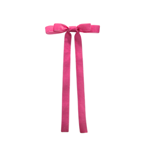Pink Velvet Bow | Clip-on Ornament