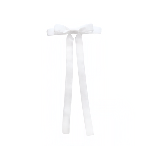 White Velvet Bow | Clip-on Ornament