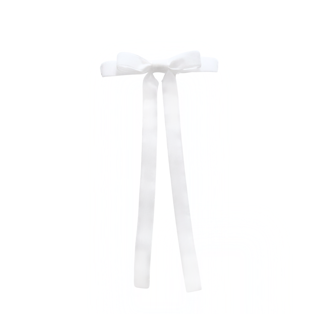 White Velvet Bow | Clip-on Ornament