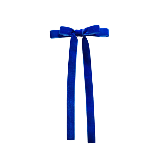 Blue Velvet Bow | Clip-on Ornament