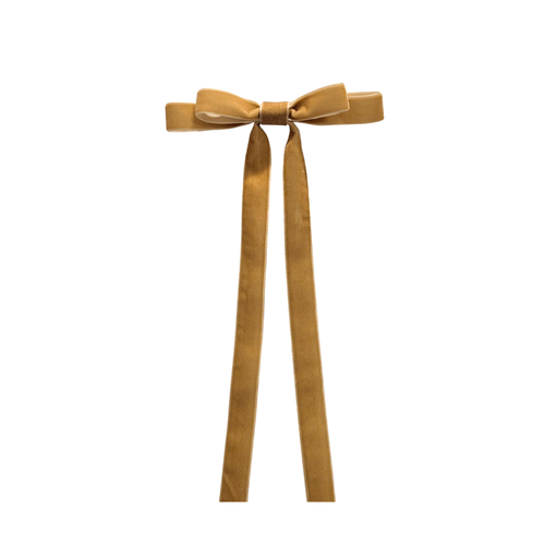 Gold Velvet Bow | Clip-on Ornament