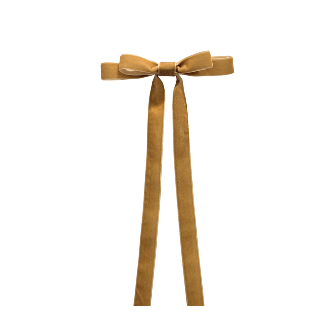 Gold Velvet Bow | Clip-on Ornament