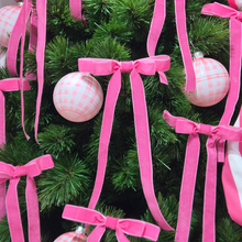 Pink Velvet Bow | Clip-on Ornament