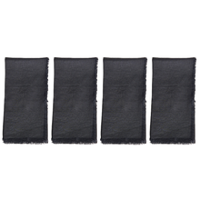 Comme Ça Frayed Edge Linen Napkins x 4- Black