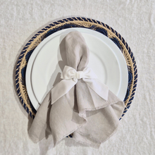 Comme Ça Frayed Edge Linen Napkins x 4 - Soft Grey