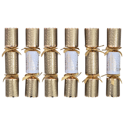 Gold Deluxe Christmas Tree Crackers | 6 Bonbons