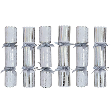 Silver Deluxe Christmas Tree Crackers | 6 Bonbons