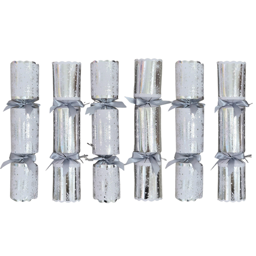 Silver Deluxe Christmas Tree Crackers | 6 Bonbons