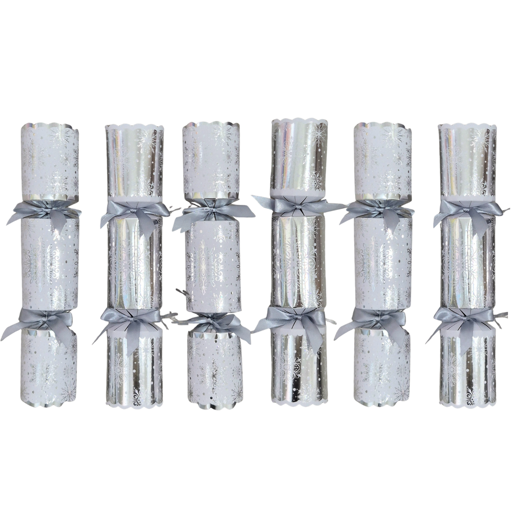 Silver Deluxe Christmas Tree Crackers | 6 Bonbons