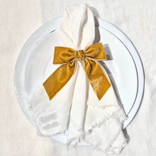 Comme Ça Frayed Edge Linen Napkins x 4 - White