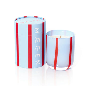 Blue Stripe Atina Candle | Tomato & Mint Leaf