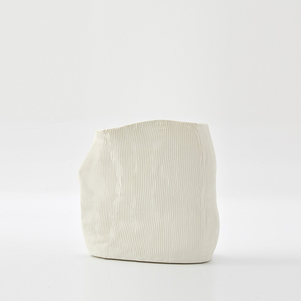 Handmade Chalk Ceramic Vase - Ivory | Tall