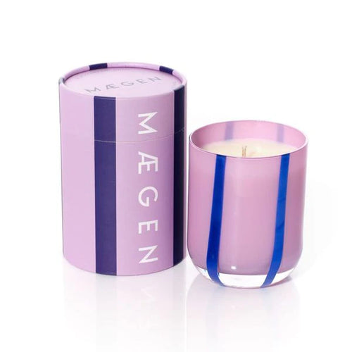 Purple/Blue Stripe Atina Candle | Blackcurrant & Oudh