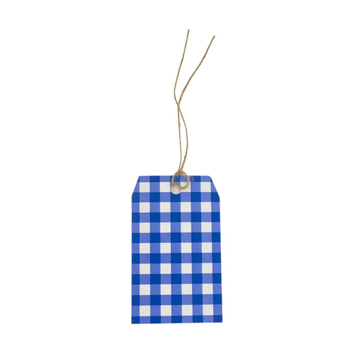 Gift Tag - Gingham Blue