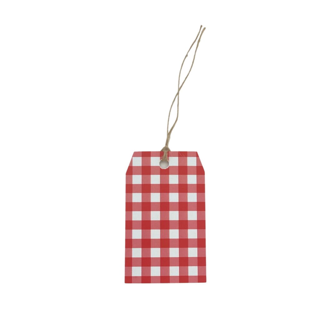 Gift Tag - Gingham Red