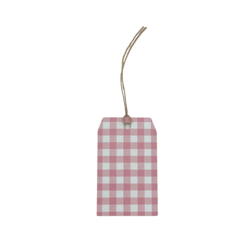 Gift Tag - Gingham Pink