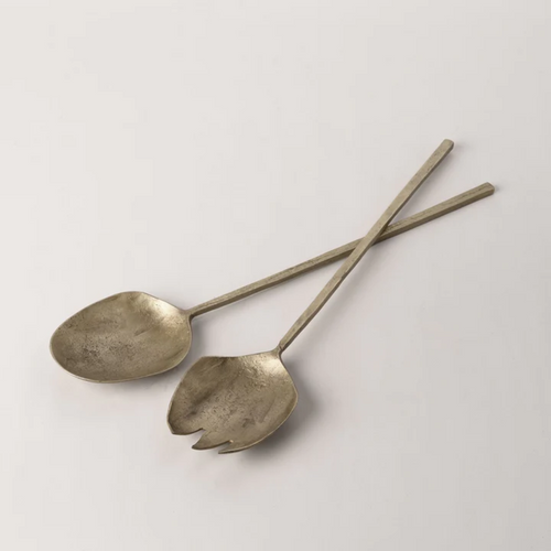 Antique Salad Server - Burnished Handle