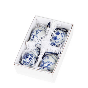 White Ceramic Ginger Jar Ornaments - Set of 4