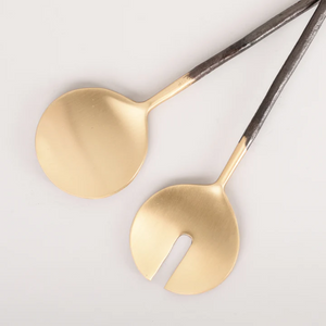 Brass Salad Server - Burnished Handle