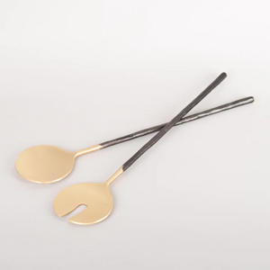 Brass Salad Server - Burnished Handle